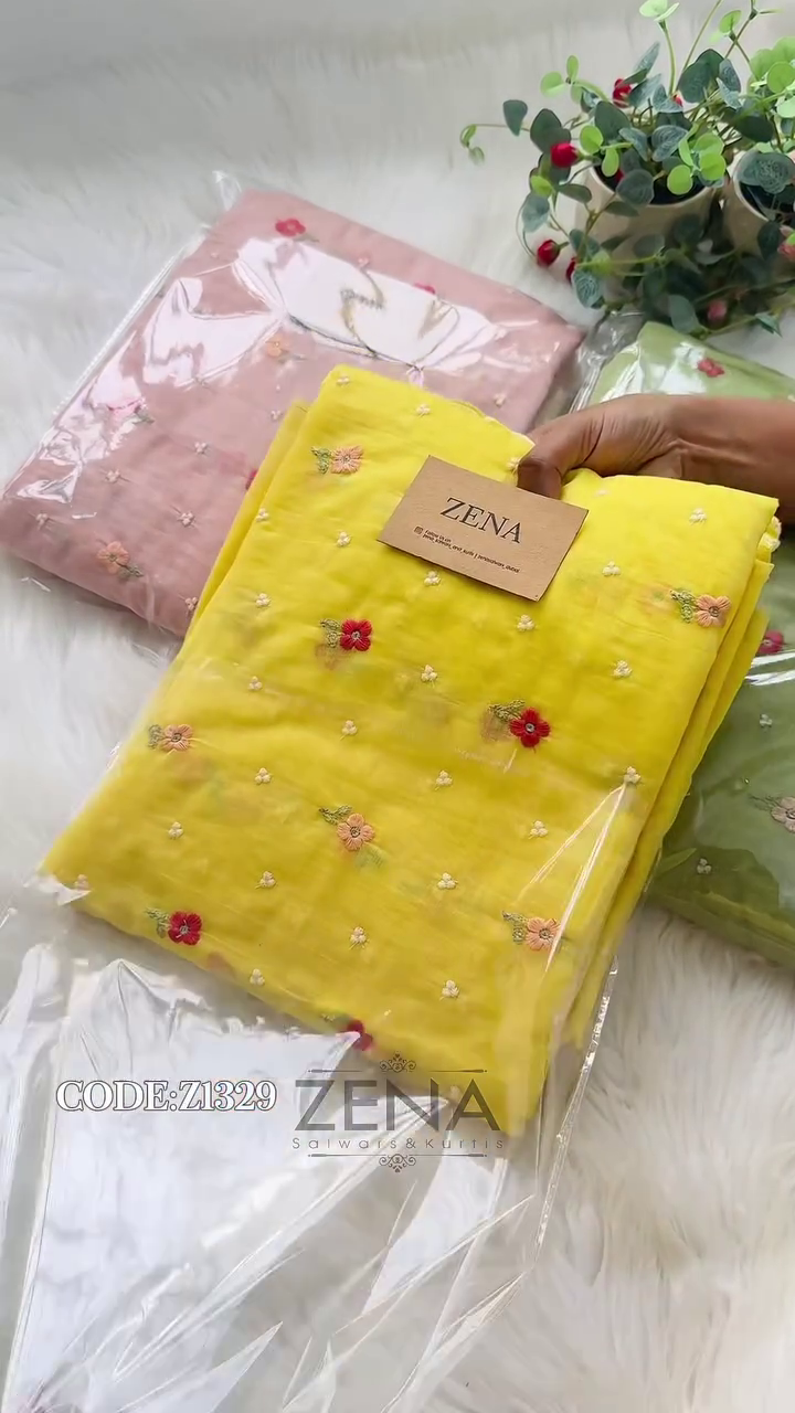 Signature Unstitched Suit 💛 Premium Mul Chanderi Embroidered Unstitched Suit – Redefining Ethnic Elegance - Image 2
